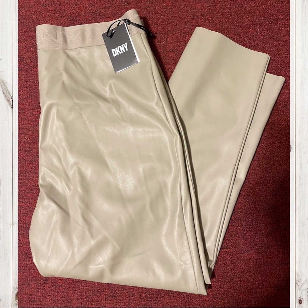 DKNY FAUX LEATHER PANTS